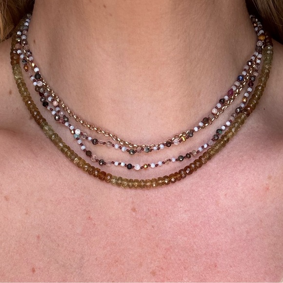 Handmade gradient gemstone green grossular garnet necklace - Picture 10 of 16